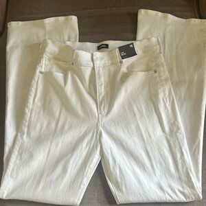 Express High Rise White Flare Jeans